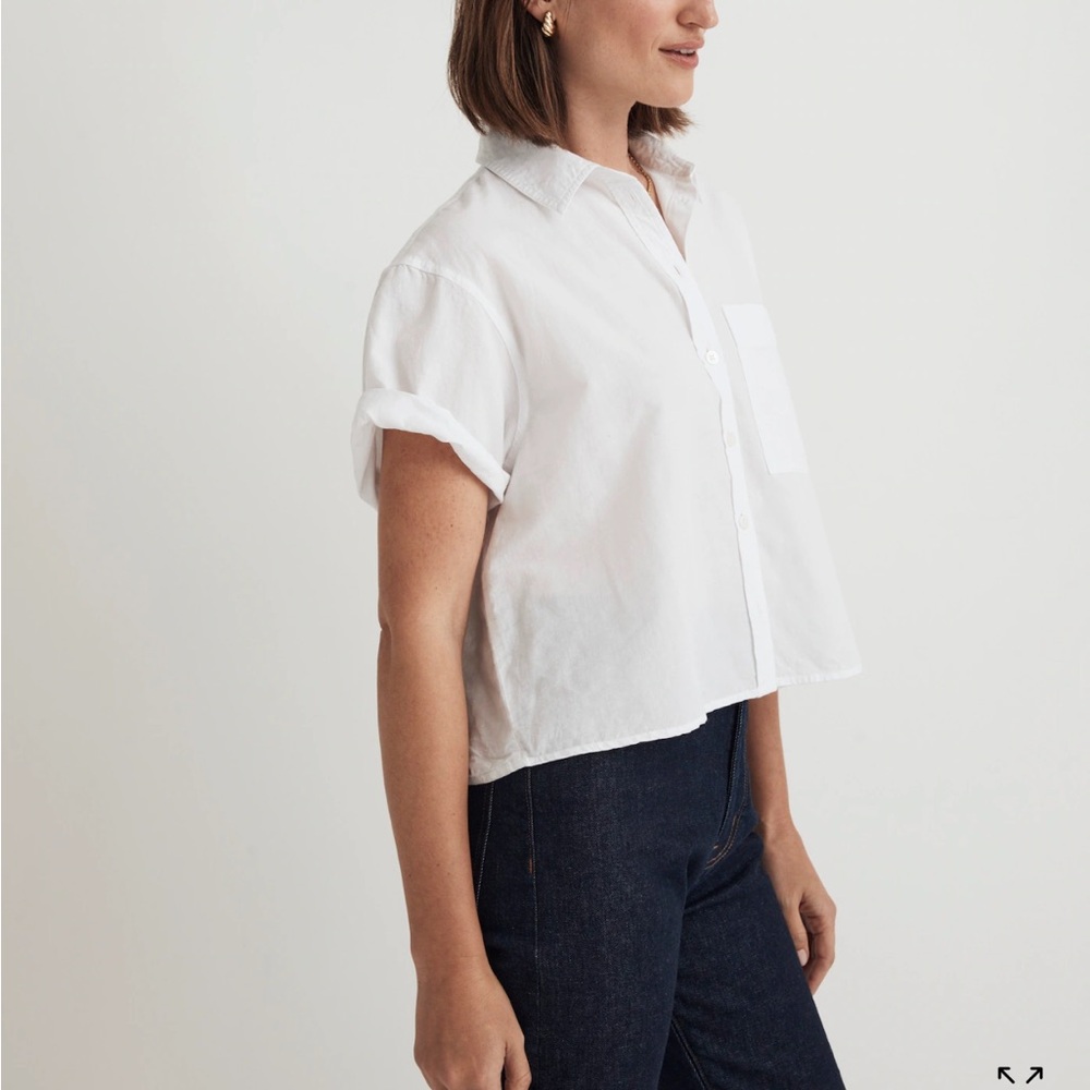 Madewell Cropped Utility Button Up Shirt - Picture 4 of 8